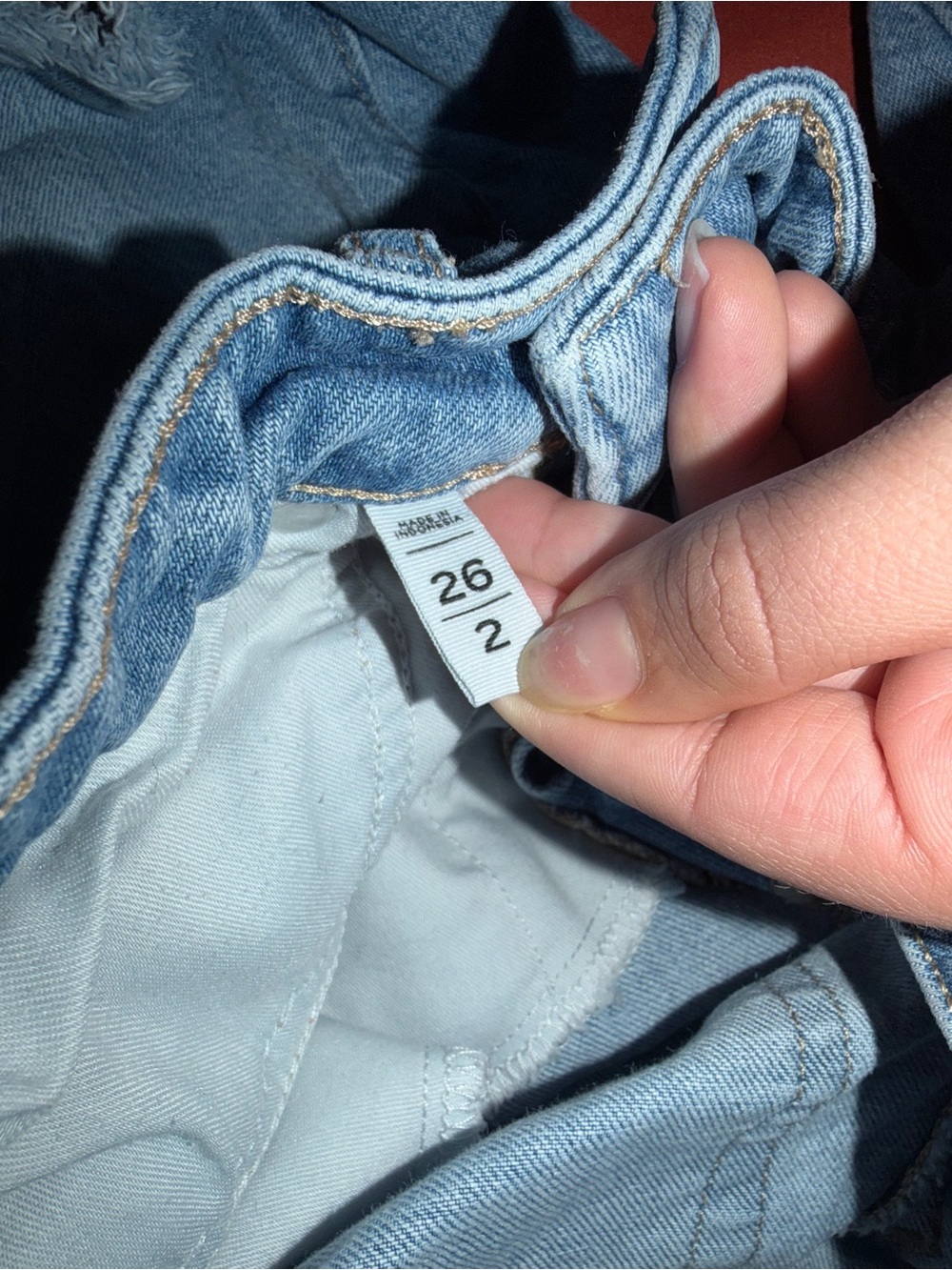 LOFT Light Blue Distressed Denim Shorts - Picture 2 of 3